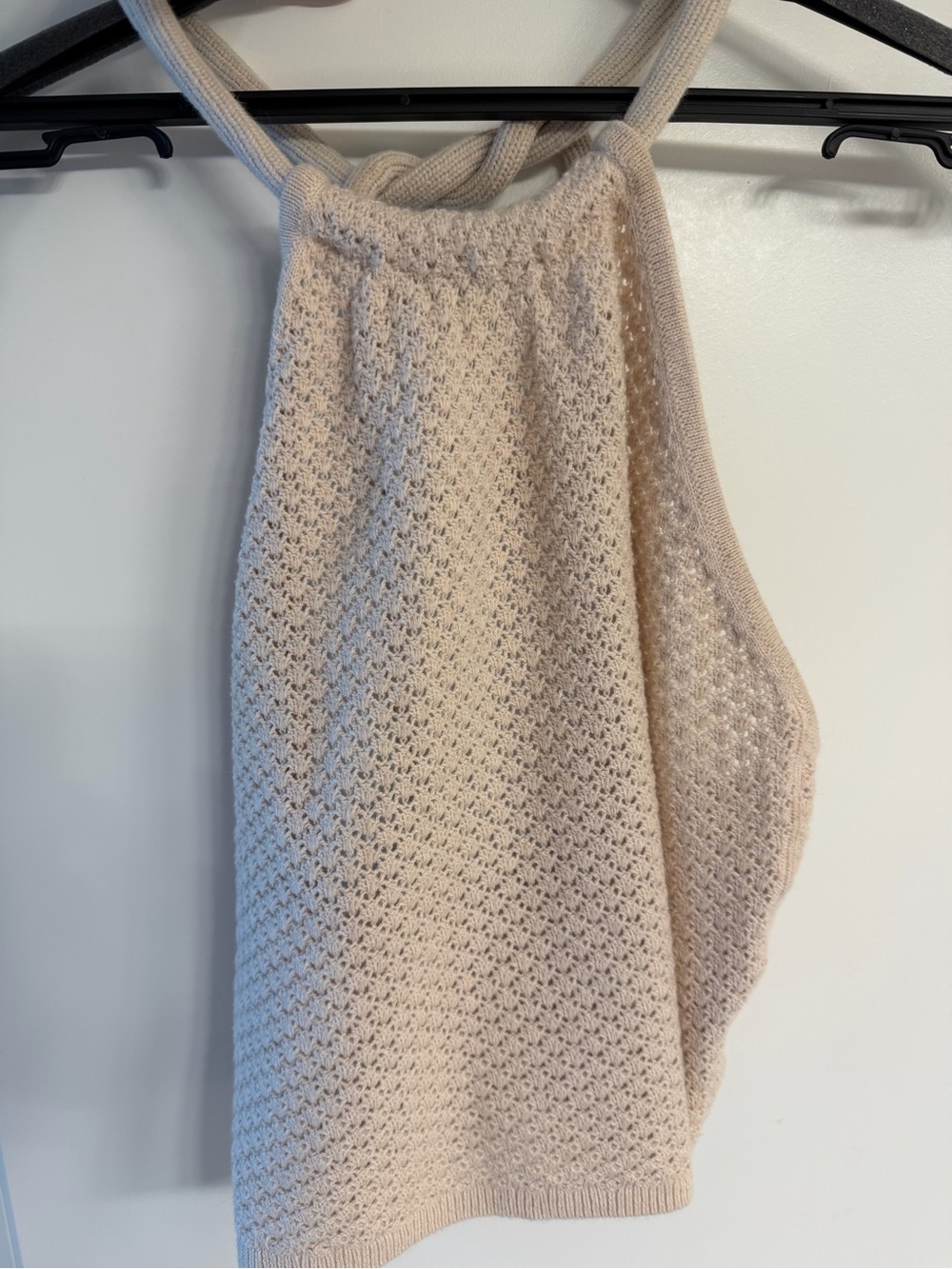 Alice and Olivia Beige Knit Halter Sweater Top